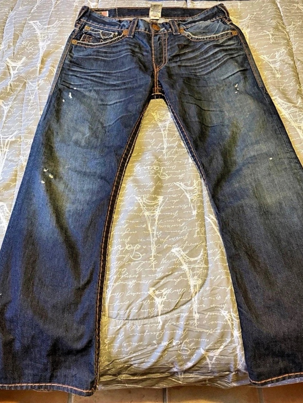 True Religion Ricky Super T Men's Bootcut Jeans Waist 34 Blue